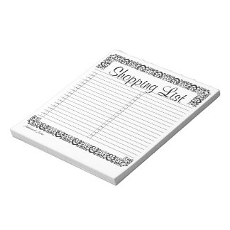 Bloc-notes de la liste d'achats
