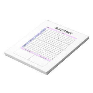 Bloc-notes de la liste de tâches hebdomadaire non