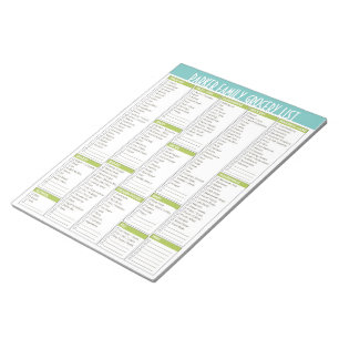 Bloc-notes de la liste d'épicerie personnalisée