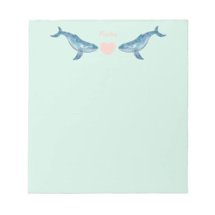 Bloc-notes de la Monnaie de Coeur rose de baleine 