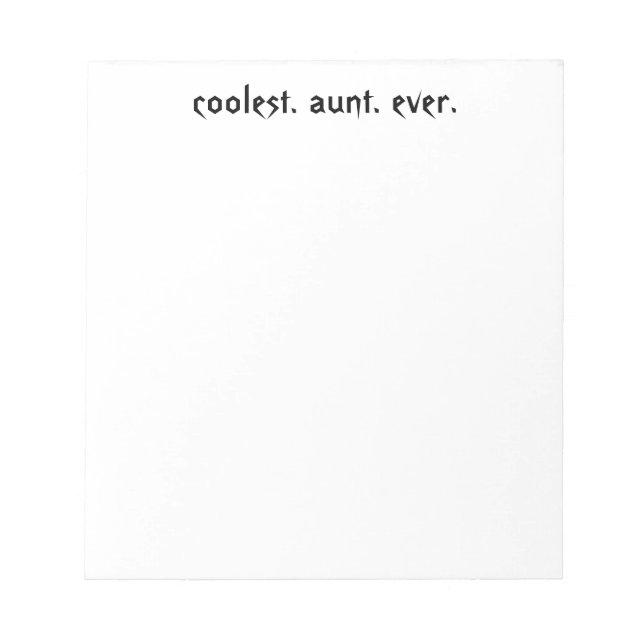 Bloc-notes de la tante la plus froide (Devant)