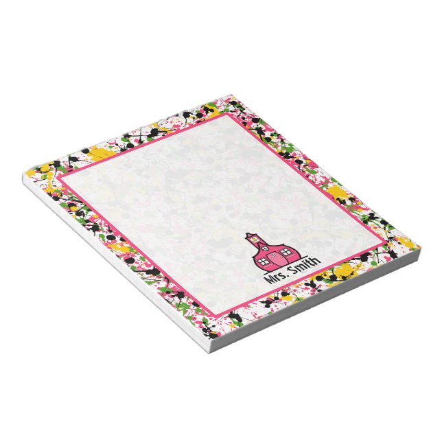 Bloc-notes de l'enseignant de peinture multicolore (Incliné)