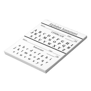 Bloc-notes de l'enseignant d'évaluation des alphab