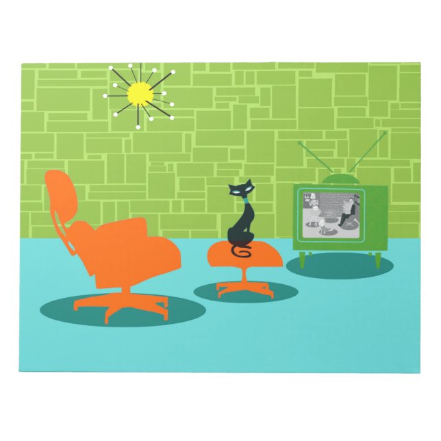 Bloc-notes de l'ère spatiale rétro Kitty (Devant)