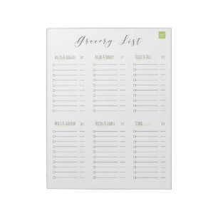 Bloc-notes de liste de courses