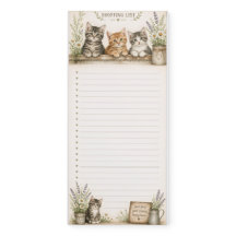 Bloc-notes de liste de courses Country Kitten