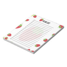 Bloc-notes de liste de tâches Mignonne Fraise