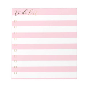 Bloc-notes de liste de tâches rayé Stripe