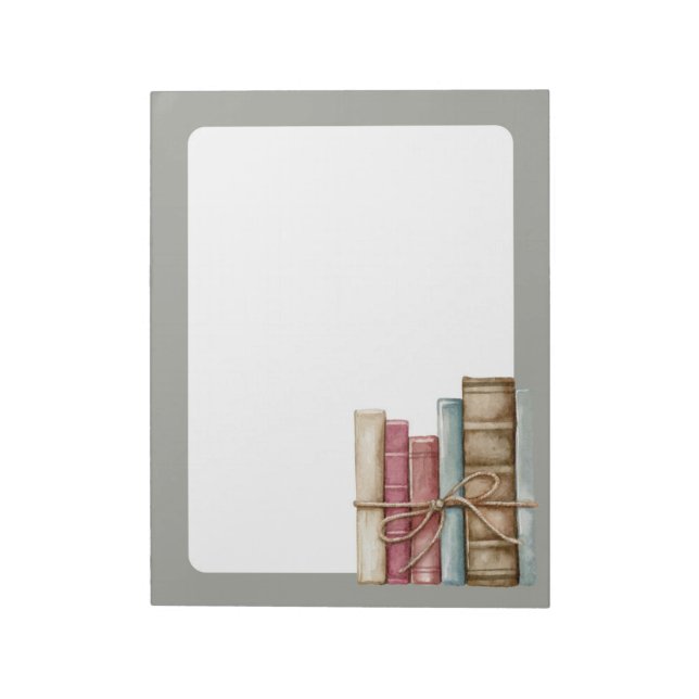 Bloc-notes de livre gris de 11 po x 8,5 po (Tourné)