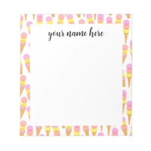 Bloc-notes de Merci de crème glacée personnalisée