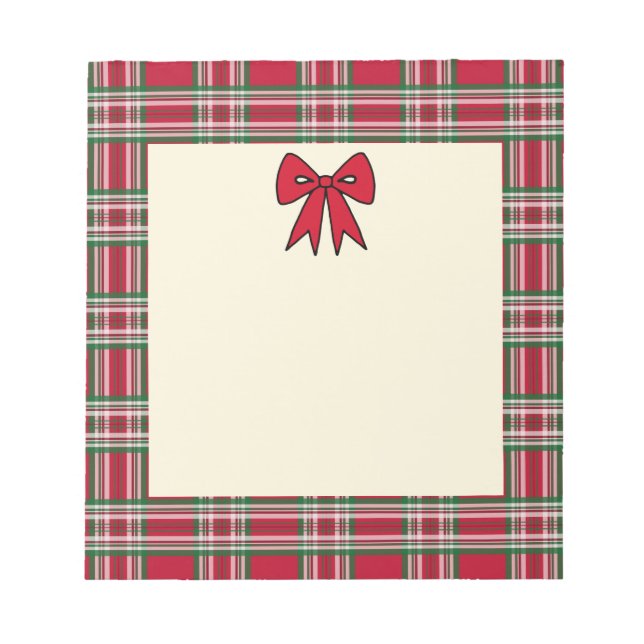 Bloc-notes de Noël à carreaux  (Devant)