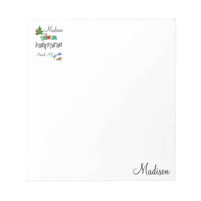 Bloc-notes de Noël Père Noël arrive en ville (Devant)