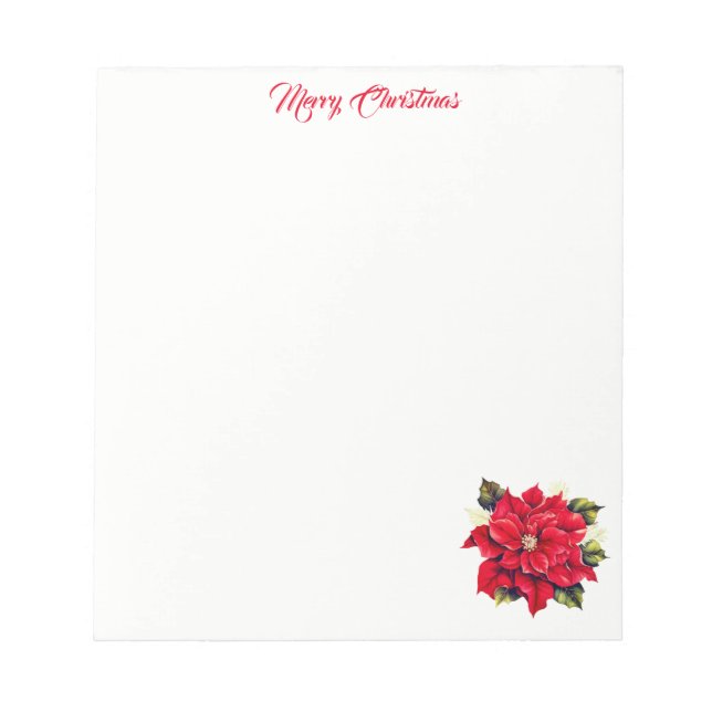 Bloc-notes de Noël Poinsettia (Devant)