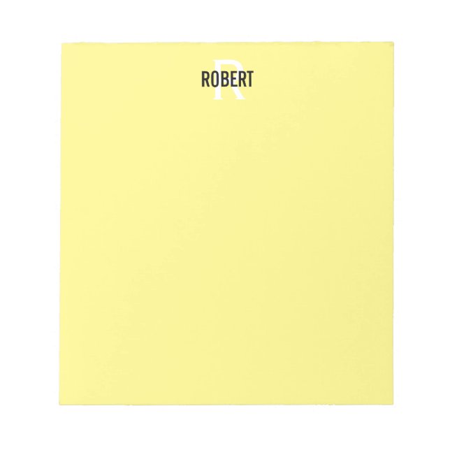 Bloc-notes de nom jaune moderne (Devant)