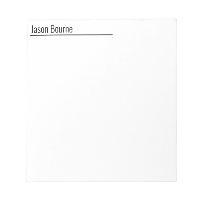 Bloc-notes de nom minimal (Devant)