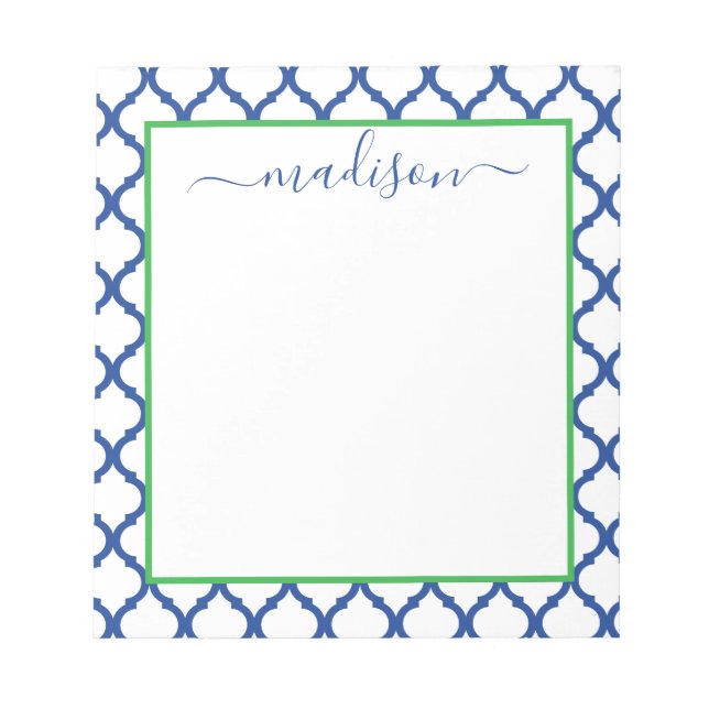Bloc-notes de nom personnalisé du Motif marocain (Devant)