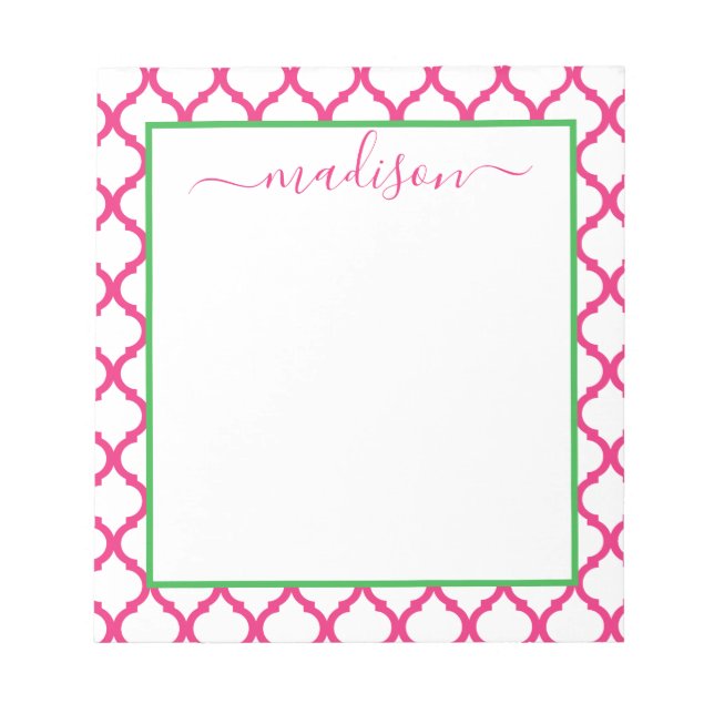Bloc-notes de nom personnalisé du Motif marocain (Devant)