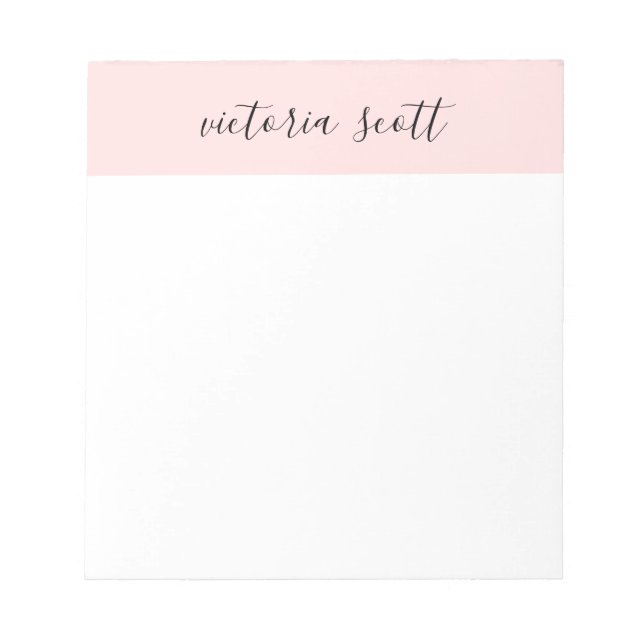 Bloc-notes de nom personnel rose moderne (Devant)