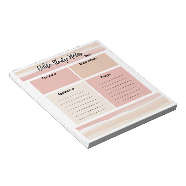 Bloc-notes de notes d'étude de la Bible aux tons r (Incliné)