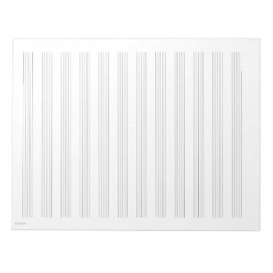 Bloc-notes de papier à musique blanc 12 portées