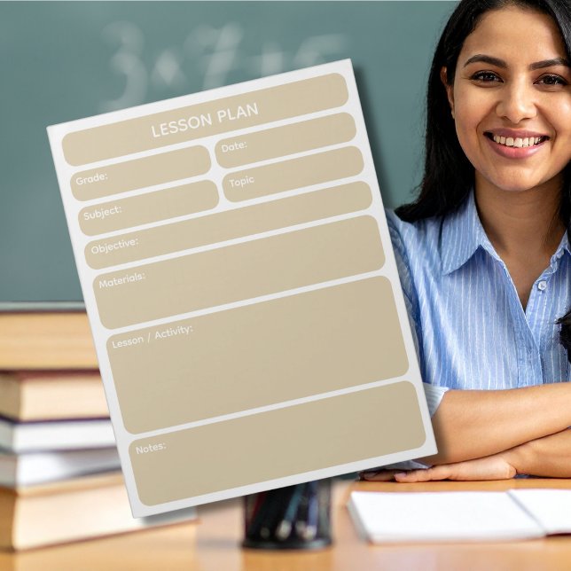 Bloc-notes de planification de cours beige (Créateur téléchargé)