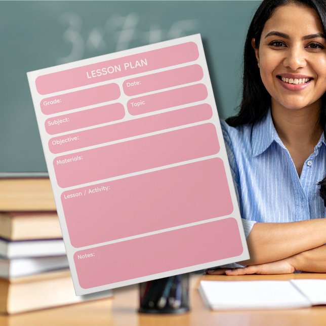 Bloc-notes de planification de cours Rose Pink (Créateur téléchargé)