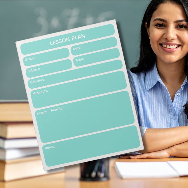 Bloc-notes de planification de cours turquoise (Créateur téléchargé)