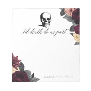 Bloc-notes de planification de mariage floral goth