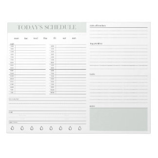 Bloc-notes de planification de programme quotidien
