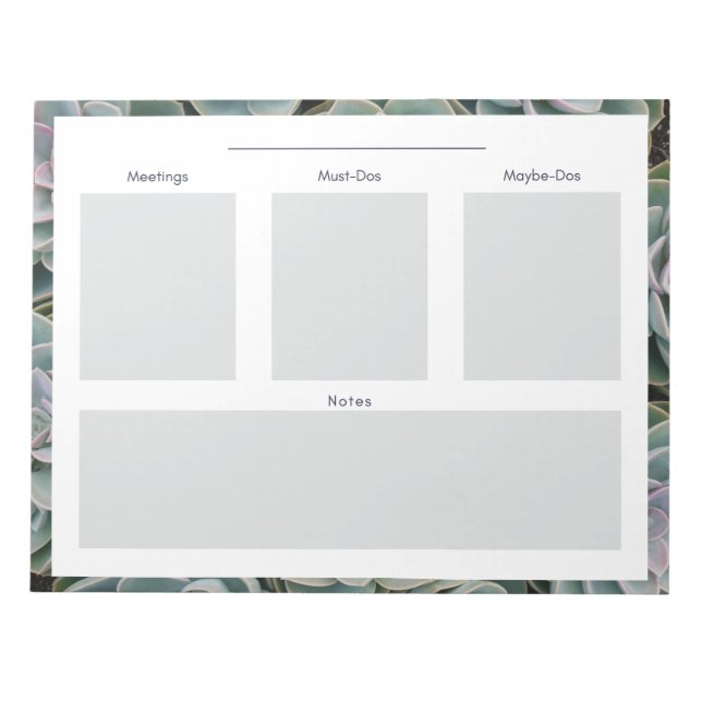 Bloc-notes de planification quotidienne (Devant)