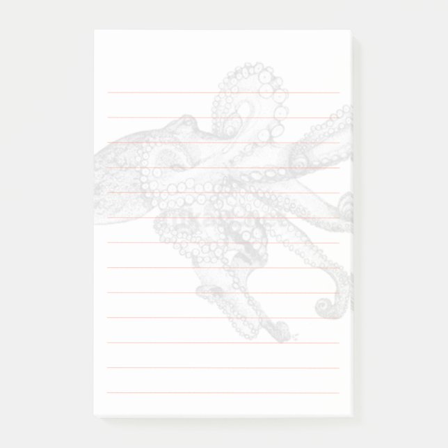 Bloc - notes de post-it de poulpe (Devant)