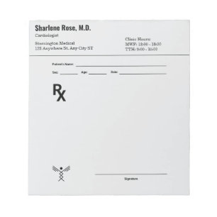 Bloc-notes de prescription personnalisé – RX de do