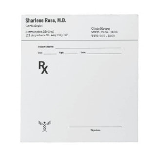 Bloc-notes de prescription personnalisé – RX de do