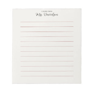 Bloc-notes de professeur Lignes Élégantes et Douce