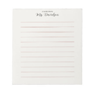 Bloc-notes de professeur Lignes Élégantes et Douce