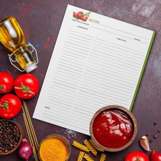 Bloc-notes de recettes culinaires de tomates (Créateur téléchargé)
