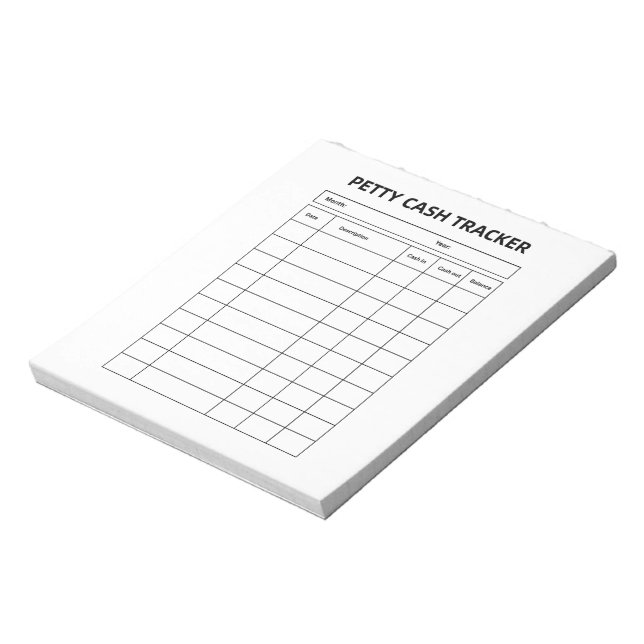 Bloc-notes de suivi de la petite caisse (Tourné)