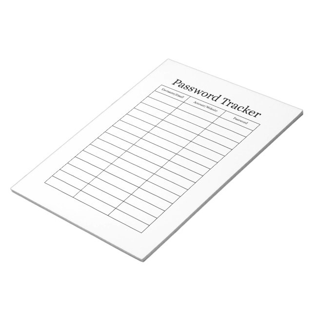 Bloc-notes de suivi de mots de passe simple (Incliné)
