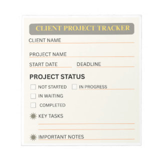 Bloc-notes de suivi de projet client