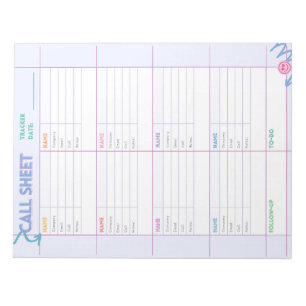 Bloc-notes de suivi des appels téléphoniques