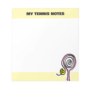 Bloc-notes de tennis mignon avec dessin de raquett