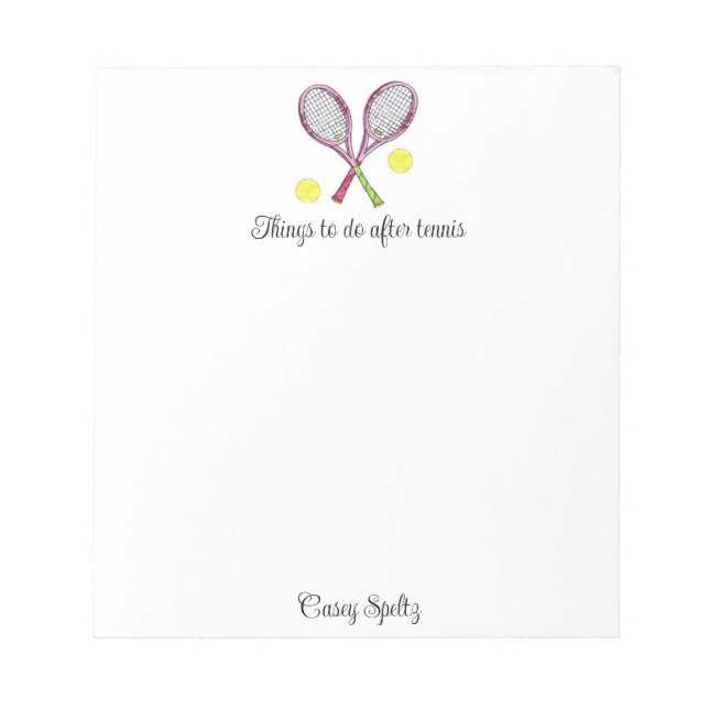 Bloc-notes de tennis personnalisé (Devant)