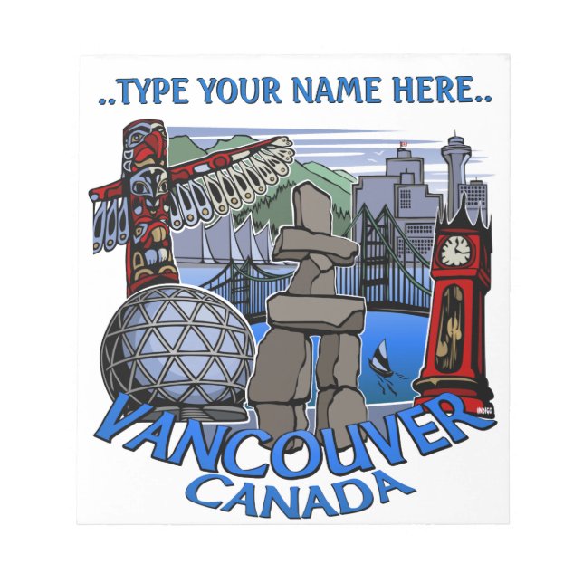Bloc-notes de Vancouver Personnalisé Vancouver Sou (Devant)