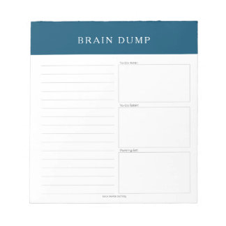 Bloc-notes de vidage du cerveau