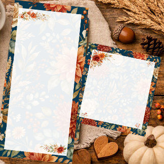 Bloc-notes d'écriture florale d'automne