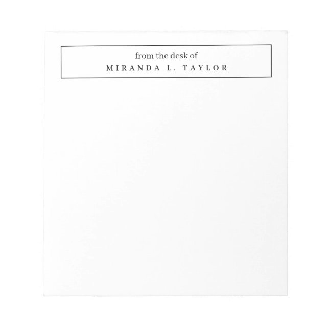 Bloc-notes d'écriture simple et élégant depuis le  (Devant)