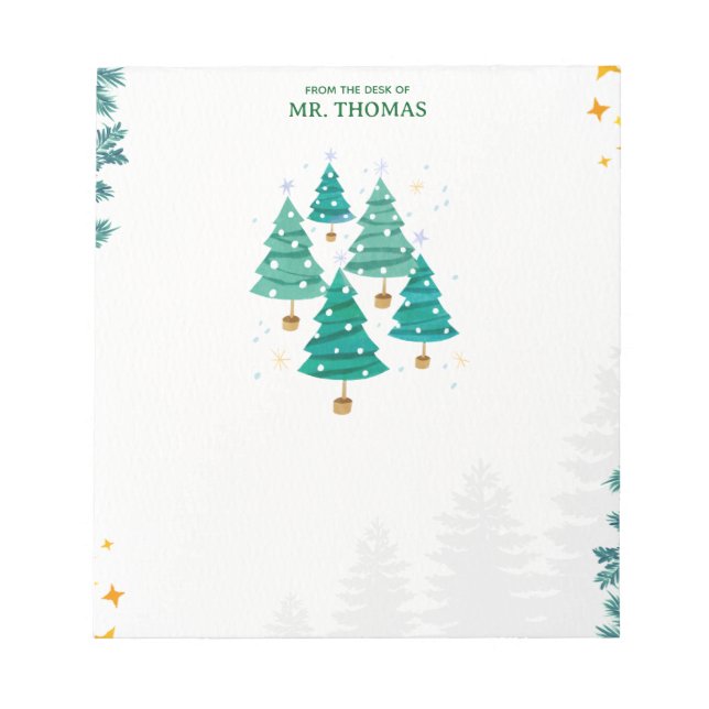 Bloc-notes des arbres de Noël Clean Green (Devant)