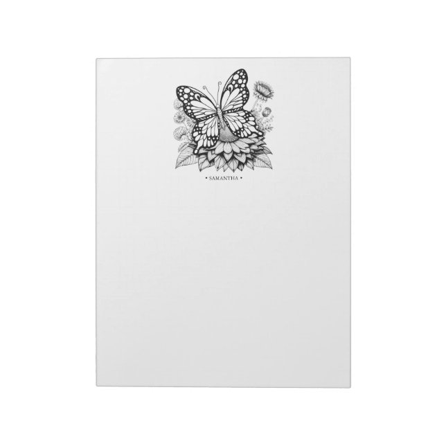 Bloc-notes des pages de coloration des papillons u (Tourné)