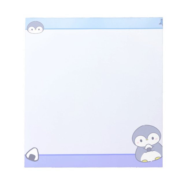 Bloc-notes doux pingouin | Mémo pastel mignon (Devant)