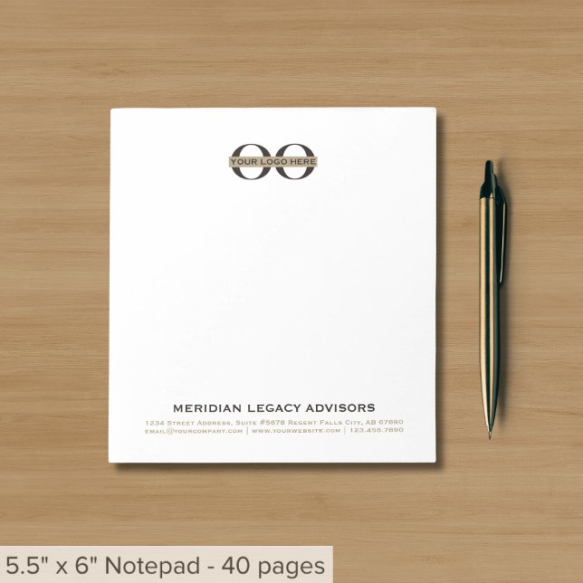 Bloc-notes du logo de l'entreprise personnalisé (Créateur téléchargé)